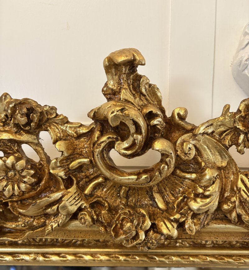 Outstanding Quality Antique Edwardian Carved Gilded Frame Wall Mirror - Image 6